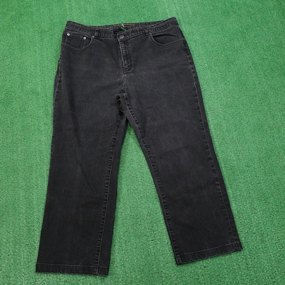 LAUREN JEANS CO RALPH LAUREN FADED BLACK CLASSIC STRAIGHT JEANS SZ 18 (40X26)